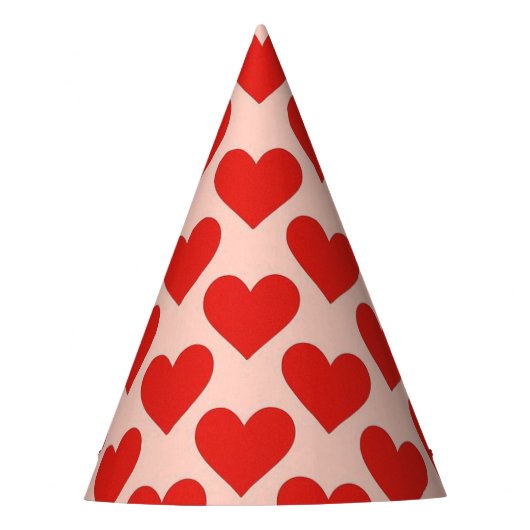Rode, traditionele Valentijnshart Feesthoedjes (Voorkant)