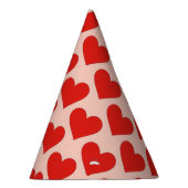 Rode, traditionele Valentijnshart Feesthoedjes (Rechts)