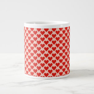 Rode, traditionele valentijnshart grote koffiekop