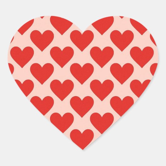 Rode, traditionele valentijnshart hart sticker (Voorkant)
