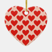 Rode, traditionele Valentijnshart Keramisch Ornament (Voorkant)