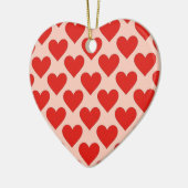 Rode, traditionele Valentijnshart Keramisch Ornament (Links)