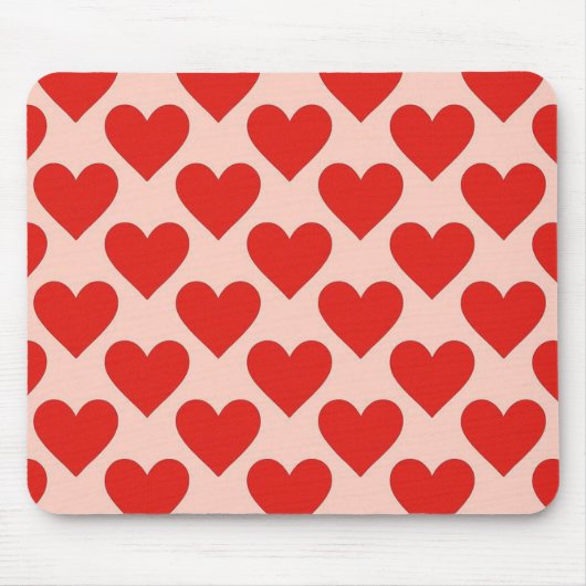 Rode, traditionele Valentijnshart Muismat (Voorkant)