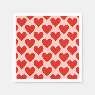 Rode, traditionele Valentijnshart Servet