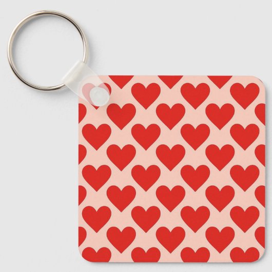 Rode, traditionele Valentijnshart Sleutelhanger (Voorkant)