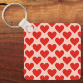 Rode, traditionele Valentijnshart Sleutelhanger (Voorkant)