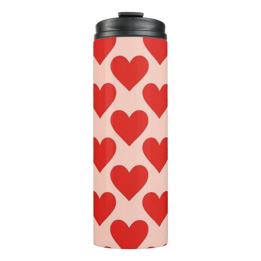 Rode, traditionele Valentijnshart Thermosbeker (Voorkant)