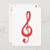 Rode treebel gespleten muziekillustratie. briefkaart (Voorkant / Achterkant)