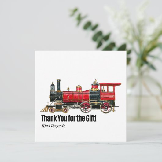 Rode trein dank u kaart (Staand voorkant)