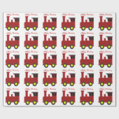 Rode Trein Design Verjaardag Cadeaupapier (Vlak)