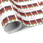 Rode Trein Design Verjaardag Cadeaupapier (Rol Hoek)