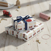 Rode Trein Gelukkige Verjaardag Cadeaupapier