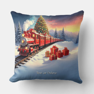 Rode Trein Kerstboom Vakantie Kussensloop Kussen