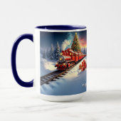 Rode Trein Kerstboom Vakantie Mok (Links)
