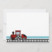 Rode Trein Motor Verjaardagsfeestje Kaart (Achterkant)