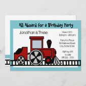 Rode Trein Motor Verjaardagsfeestje Kaart (Voorkant / Achterkant)