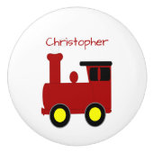 Rode Trein Ontwerp Gepersonaliseerd Keramische Knop (Voorkant)