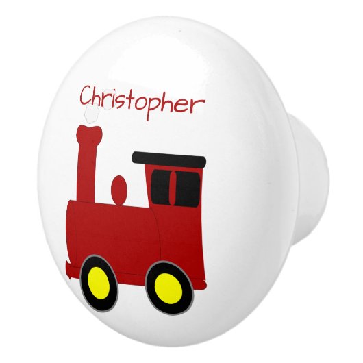 Rode Trein Ontwerp Gepersonaliseerd Keramische Knop (Rechts)