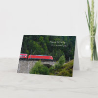 rode trein op steen schouw verjaardag