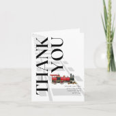 Rode trein rails dank u speciale dag notitiekaartje (Voorkant)