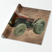  rode trekker, bijtende schuur cadeaupapier (Uitgerold)