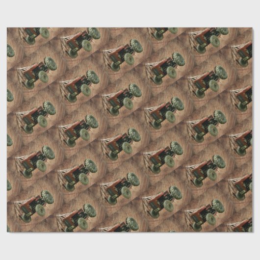  rode trekker bijtende schuur cadeaupapier (Vlak)