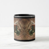  rode trekker, bijtende schuur mok (Midden)