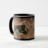  rode trekker, bijtende schuur mok (Voorkant links)