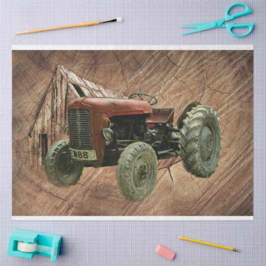  rode trekker, bijtende schuur tissuepapier (Craft)