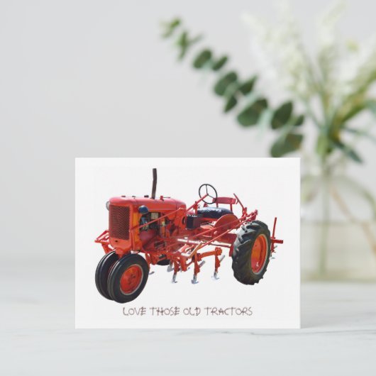 rode trekker briefkaart (Staand voorkant)