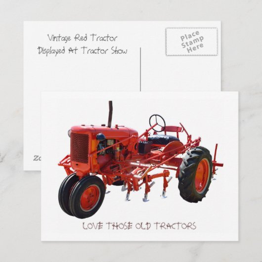 rode trekker briefkaart (Voorkant / Achterkant)