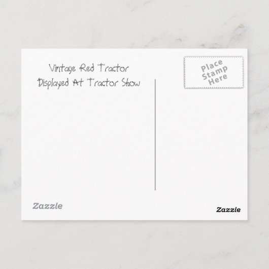 rode trekker briefkaart (Achterkant)