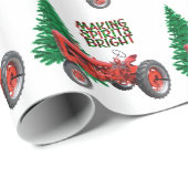  rode trekker en kerstmis met bomen cadeaupapier (Rol Hoek)