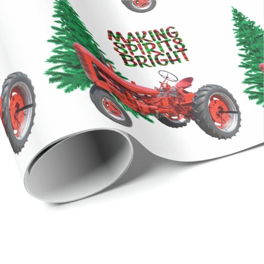  rode trekker en kerstmis met bomen cadeaupapier (Rol Hoek)