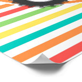 Rode trekker; heldere regenboogstrips poster (Hoek)