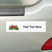  rode trekker in het veld bumpersticker (Op auto)