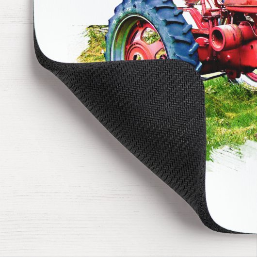  rode trekker in het veld muismat (Hoek)