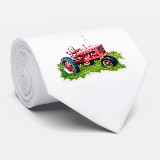  rode trekker in het veld stropdas (Opgerold)