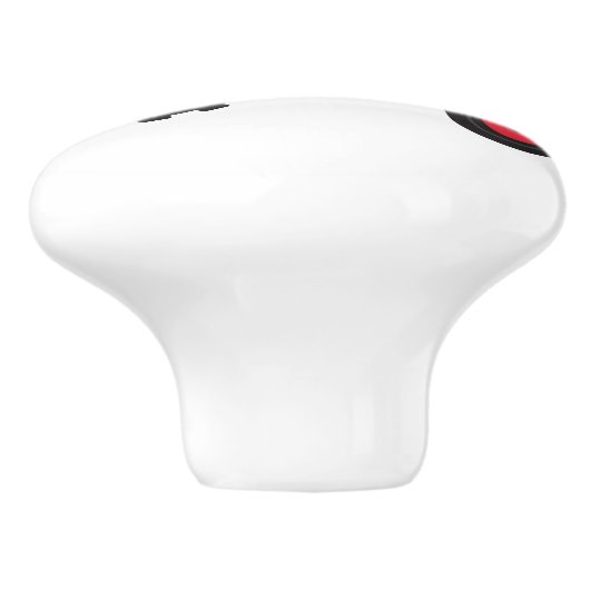 Rode trekker keramische knop (Zijkant)