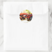  rode trekker ronde sticker (Tas)