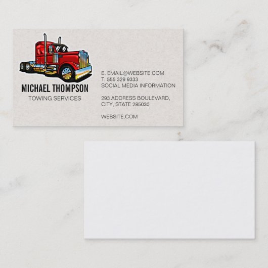 Rode Trekker | Vrachtwagen Visitekaartje (Voorkant / Achterkant)