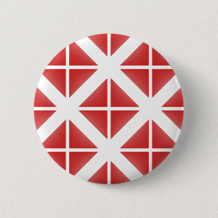 Rode trendy driehoekspatroon ronde button 5,7 cm