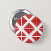Rode trendy driehoekspatroon ronde button 5,7 cm (Voorkant /achterkant)