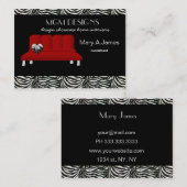 Rode trendy interieur decorateur Visitekaartjes (Voorkant / Achterkant)