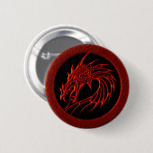 RODE TRIBAL DRAGON RONDE BUTTON 5,7 CM (Voorkant /achterkant)
