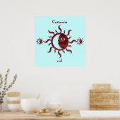  Rode Tribal Sun en Moon Poster (Keuken)
