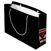 Rode tribale driehoeken groot cadeauzakje (Achterkant Gekanteld)