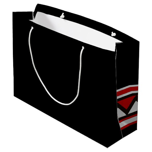 Rode tribale driehoeken groot cadeauzakje (Achterkant Gekanteld)