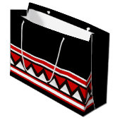 Rode tribale driehoeken groot cadeauzakje (Voorkant Gekanteld)