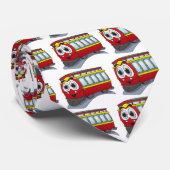 Rode Trolley GT Cartoon Stropdas (Opgerold)